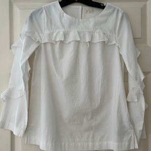 J.Crew girls white ruffle blouse, size 12